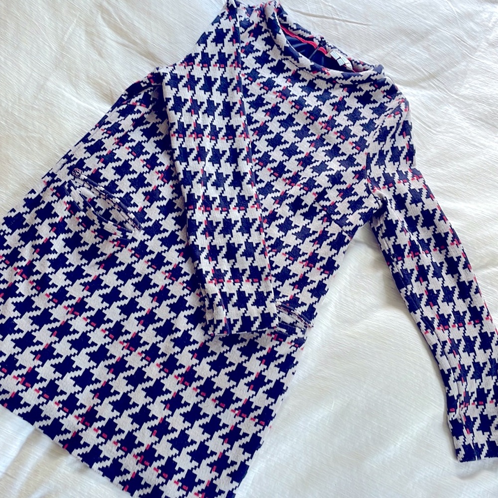 Boden boxy houndstooth shift dress